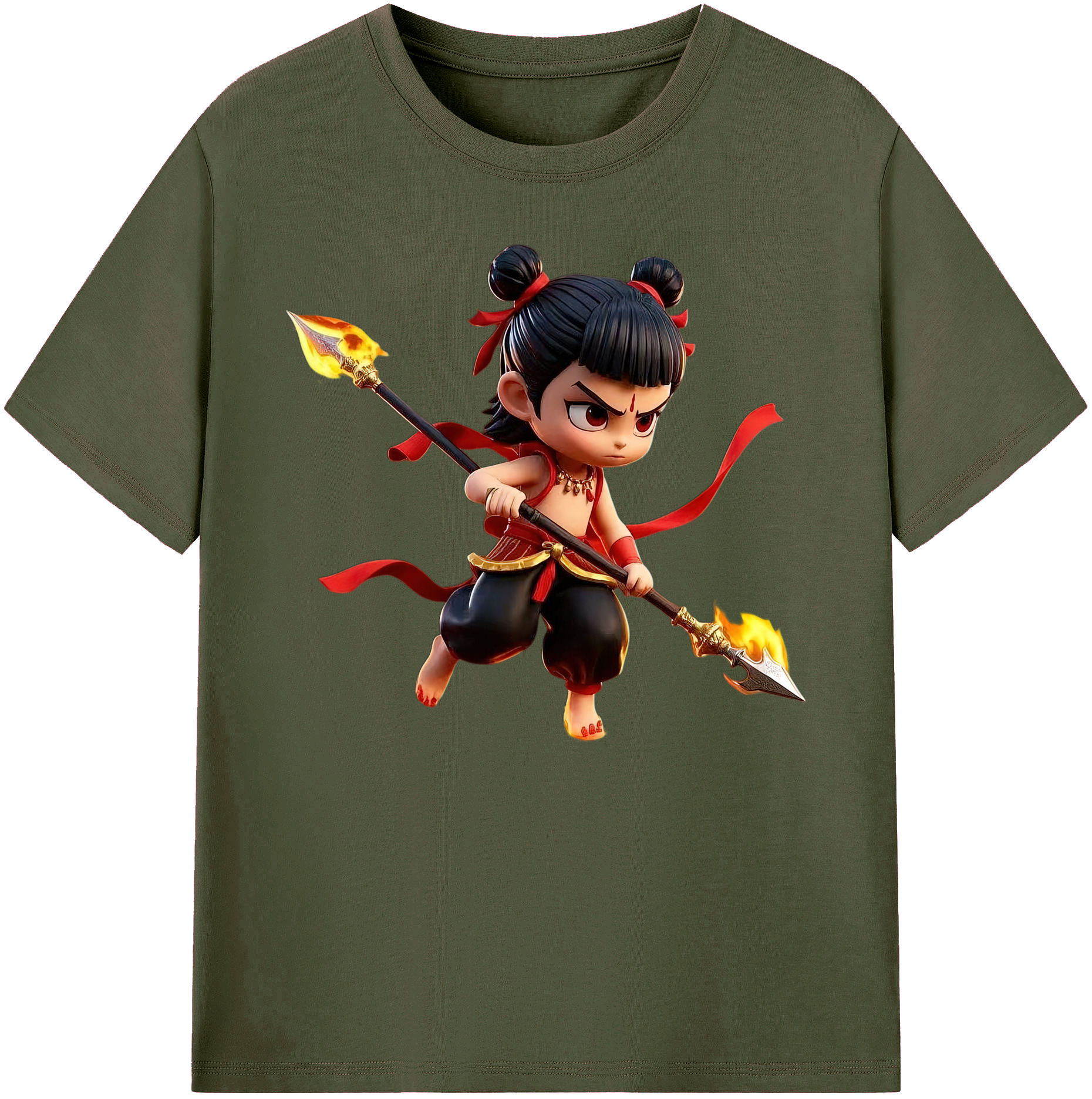 （画像用） Ne Zha 2 ナタ 魔童の大暴れ 綿100％ メンズ半袖Tシャツ｜肌触りやわらか＆通気性